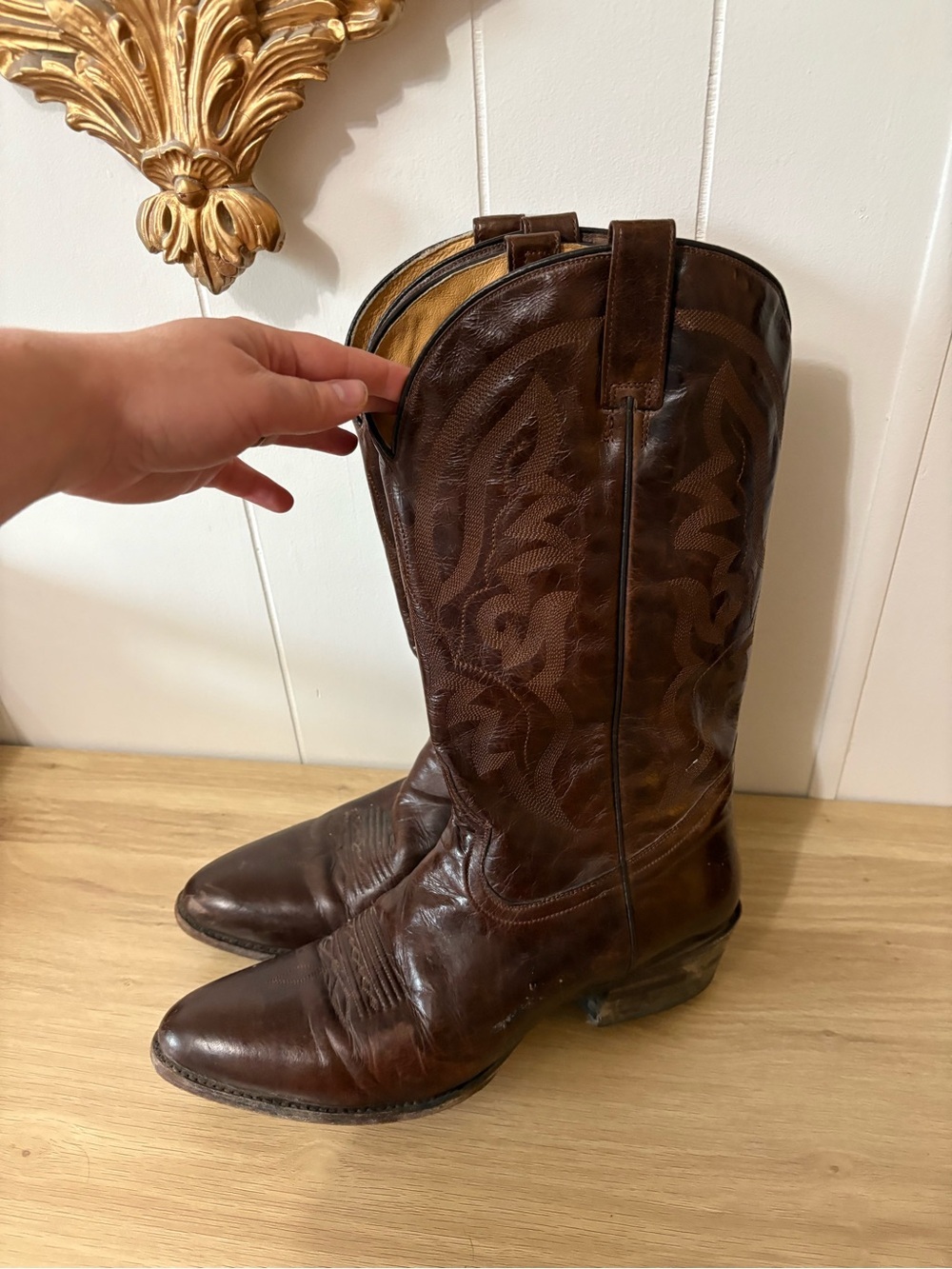 Roper Brown Leather Western Cowboy Boots with Stitched Shaft 🤠